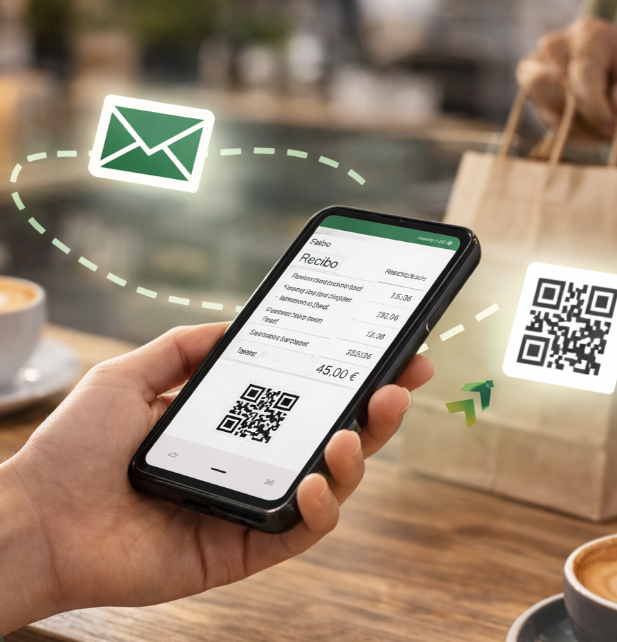Envía los recibos por email o código QR 