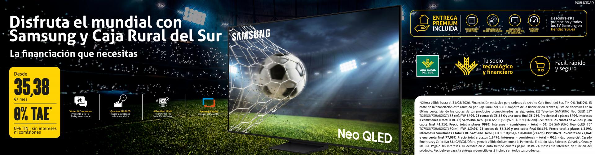 banner con oferta de una televisión