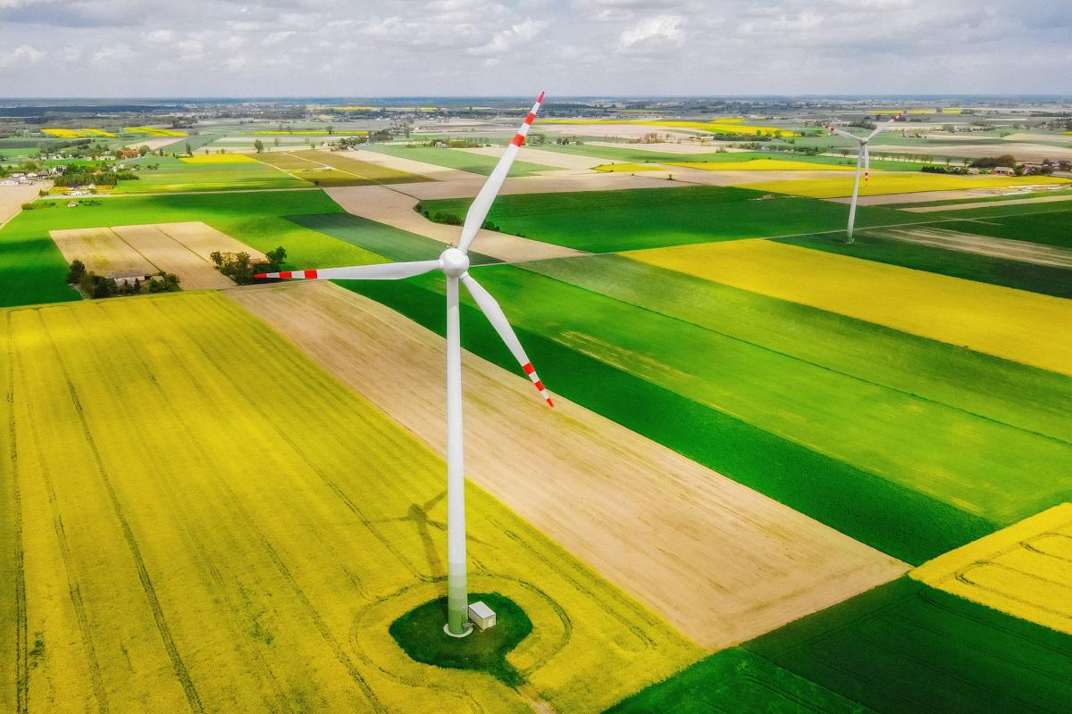 Campo de energía eólica renovable